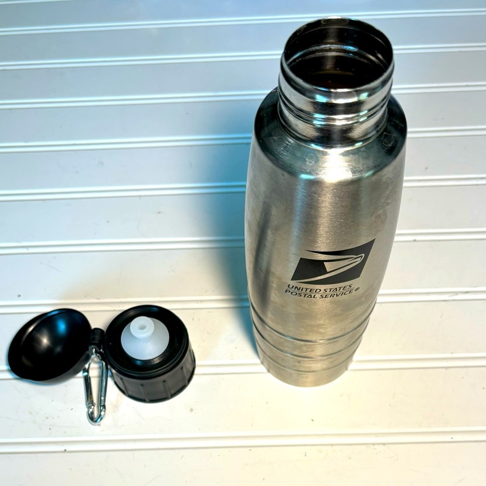 Sweda USPS Logo Stainless Drink Bottle 9" H x 2.5" dia. Pre owned Never Used